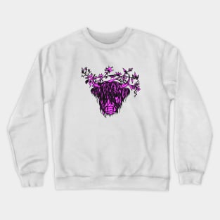 scottish cow pink Crewneck Sweatshirt